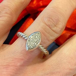 David Yurman Petite Pave Marquise Diamond Ring size 7